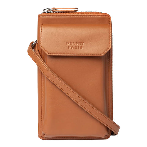 MINI BOLSO CRUZADO DE CUERO CON CREMALLERA HORIZONTAL 19 cm. LE CUIR